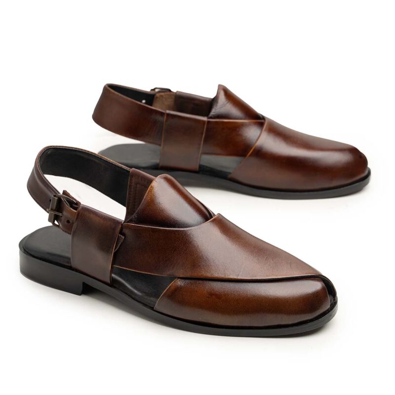 Wolveyes Borjan Brown Peshawari Chappal - handcrafted leather footwear