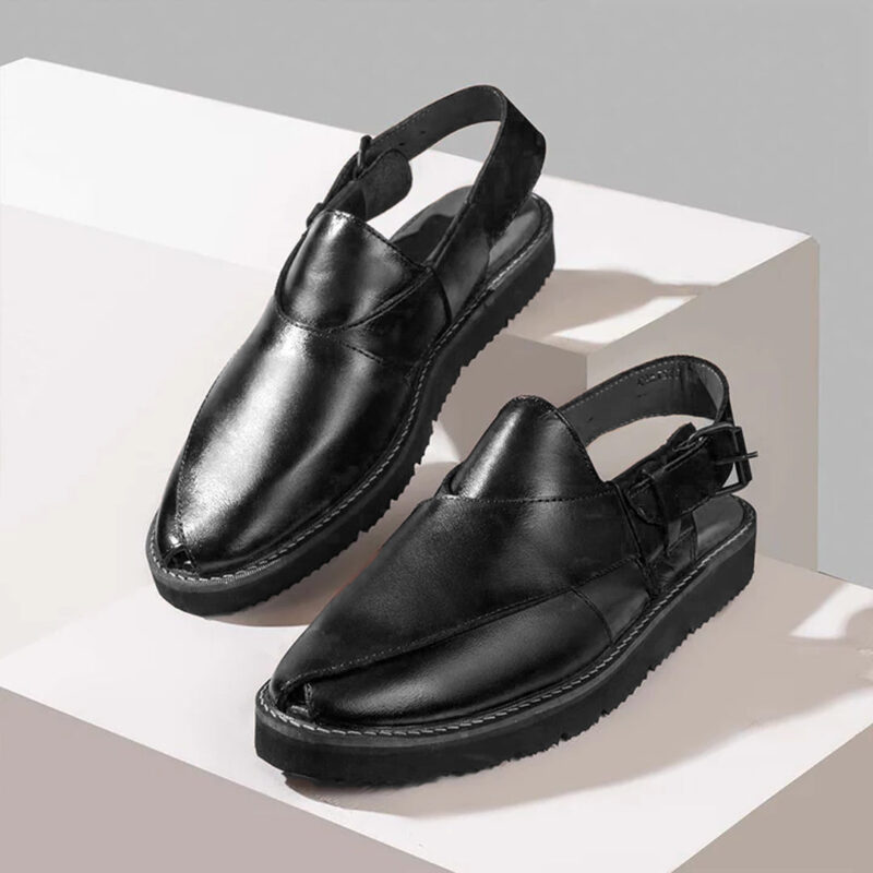 Wolveyes Frisco Black Leather Chappal - premium handcrafted footwear
