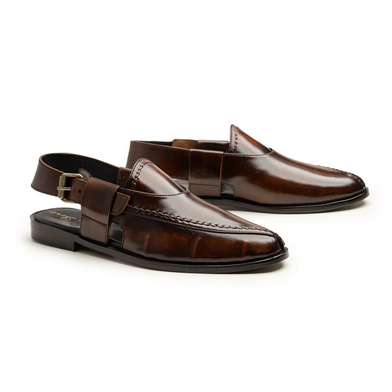Premium Brown Leather Chappal - handcrafted by Wolveyes