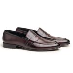 Wolveyes Maroon Leather Loafers - premium quality casual shoes