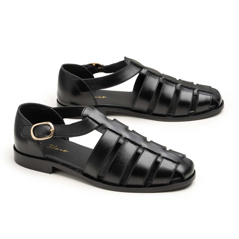 Premium handcrafted Raven Black Leather Peshawari Chappal – Wolveyes footwear