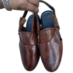 Wolveyes Handmade Oxblood Peshawari Chappal – Premium Embossed Leather