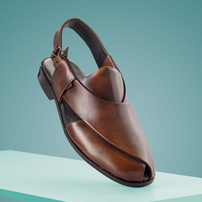 Borjan Brown Peshawari Chappal by Wolveyes – premium leather craftsmanship