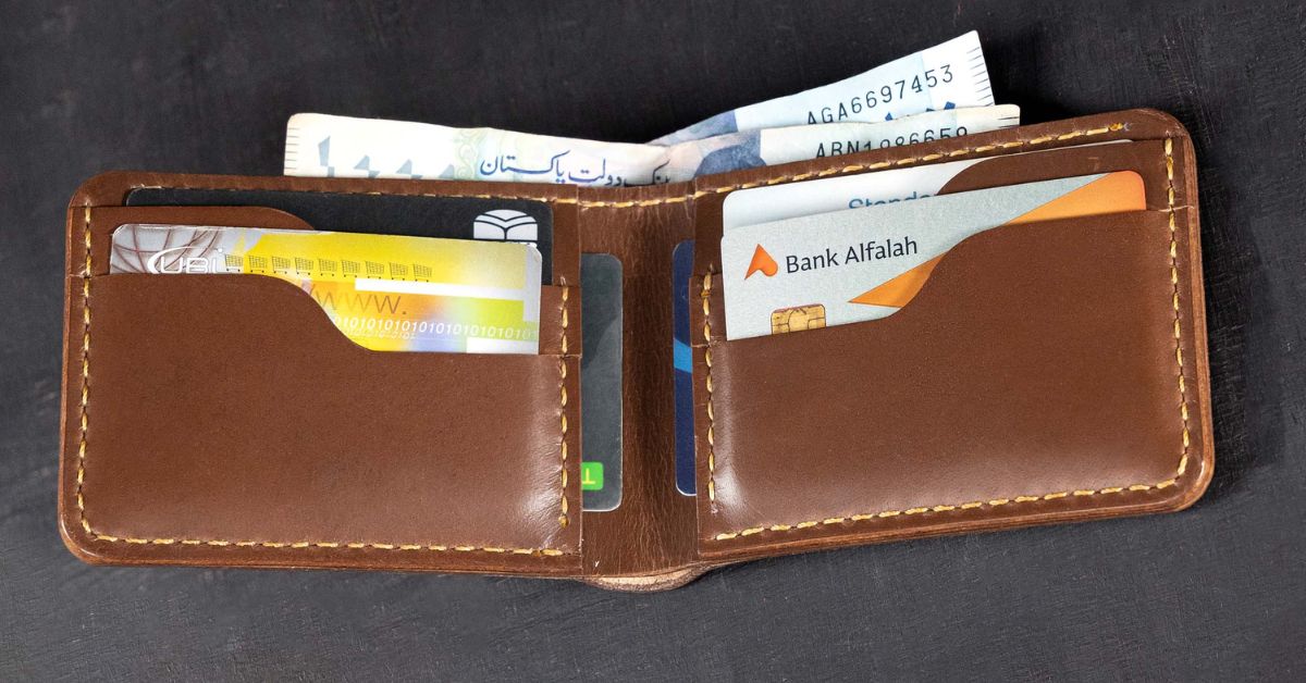  Brown bifold leather wallet for men in Pakistan—Wolveyes bestseller for cash & cards