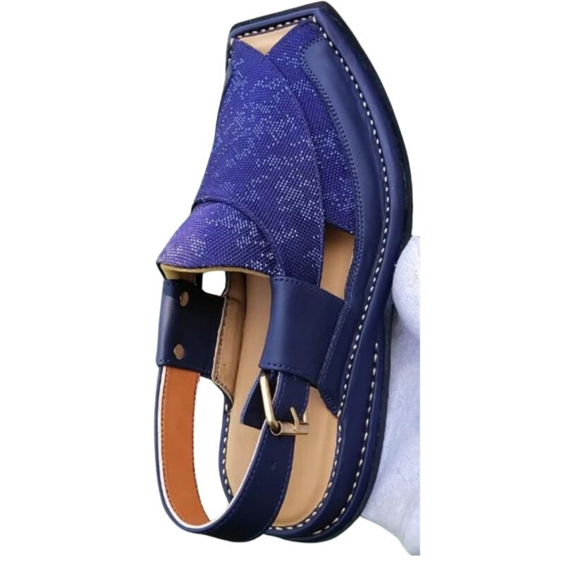First Class Zalmi Fabric Chappal blue wolveyes