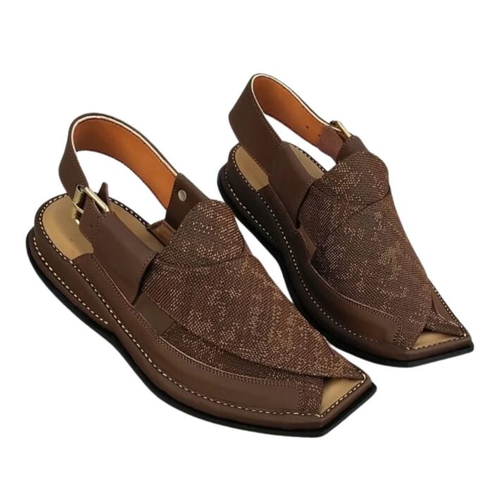 First Class Zalmi Fabric Chappal Brown wolveyes