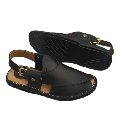Gogo Leather Chappal Black wolveyes
