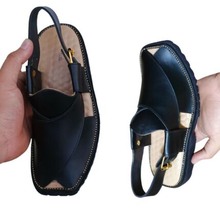 Khan Style Vibram Sole Chppal Black