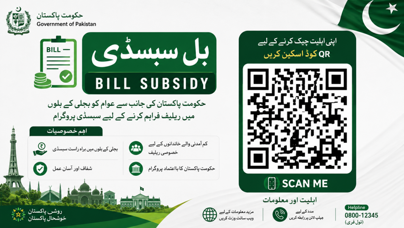 QR Code for Bill Subsidy in Pakistan – Complete Guide 2026